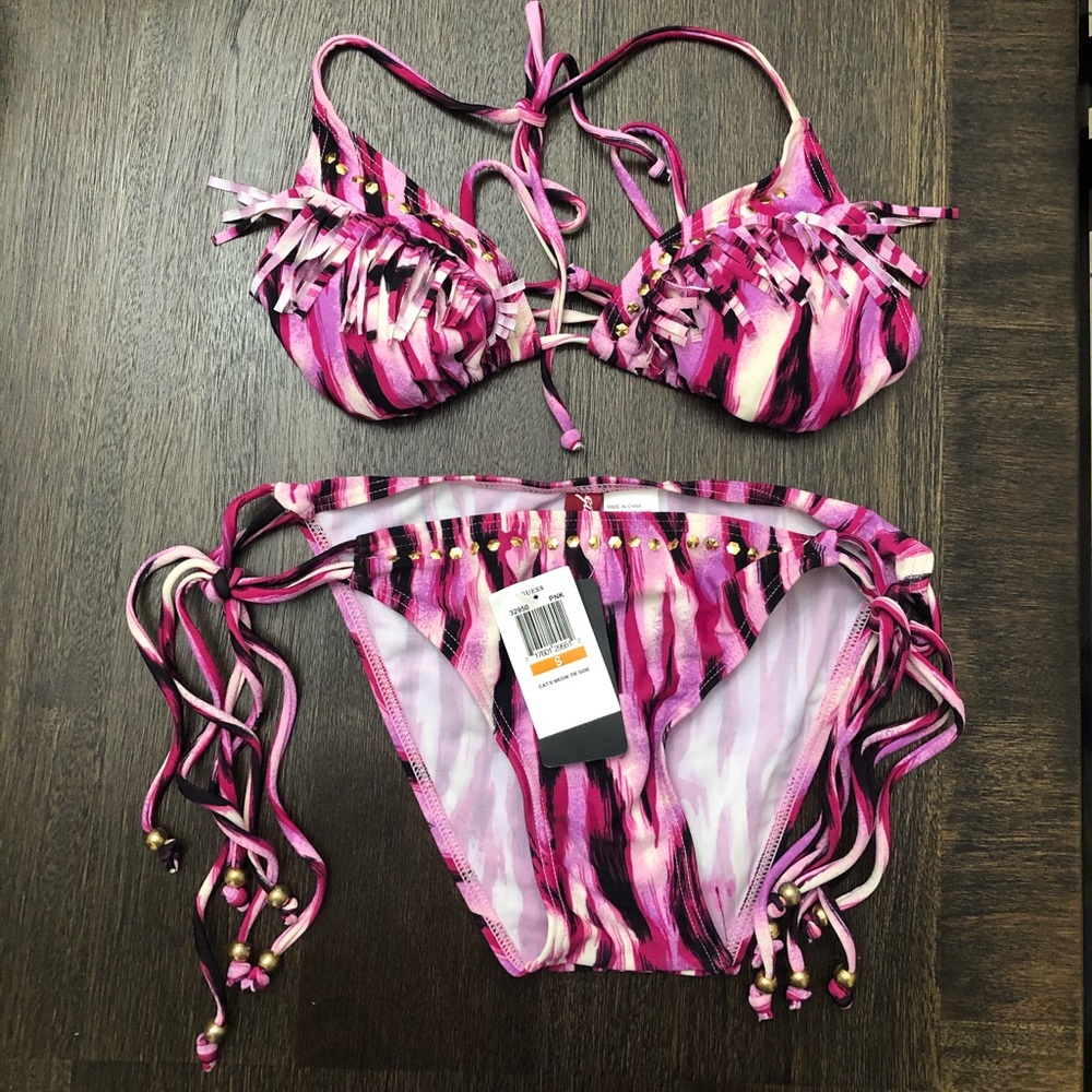 Guess USA “Cats Meow-Tie” Bikini 👙